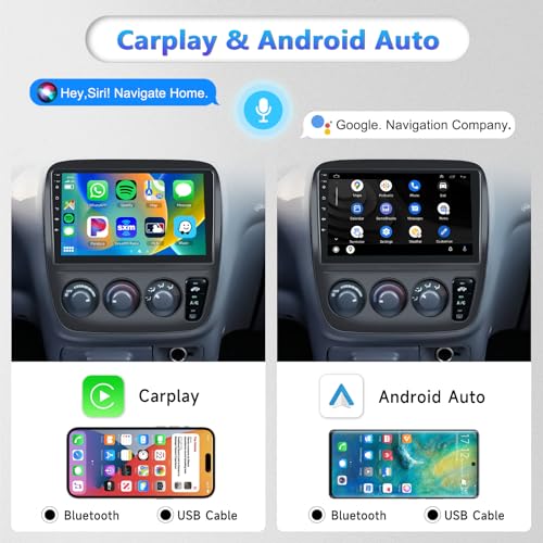 Image of 2+64G for Honda CRV 1997-2001 Android Car Stereo Radio with Wireless Carplay Android Auto, 9 inch HD Touch Screen in Dash GPS Head Unit Support WiFi Navigaion HiFi Audio SWC FM+Backup Camera (Manual A /C)