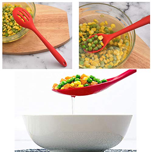 4-Piece Silicone Slotted Spoon for Draining & Serving, One Size - Thumbnail 3