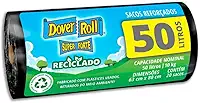 Dover-Roll Super Forte Reciclado 50L Preto, Rolo com 20 Sacos para Lixo