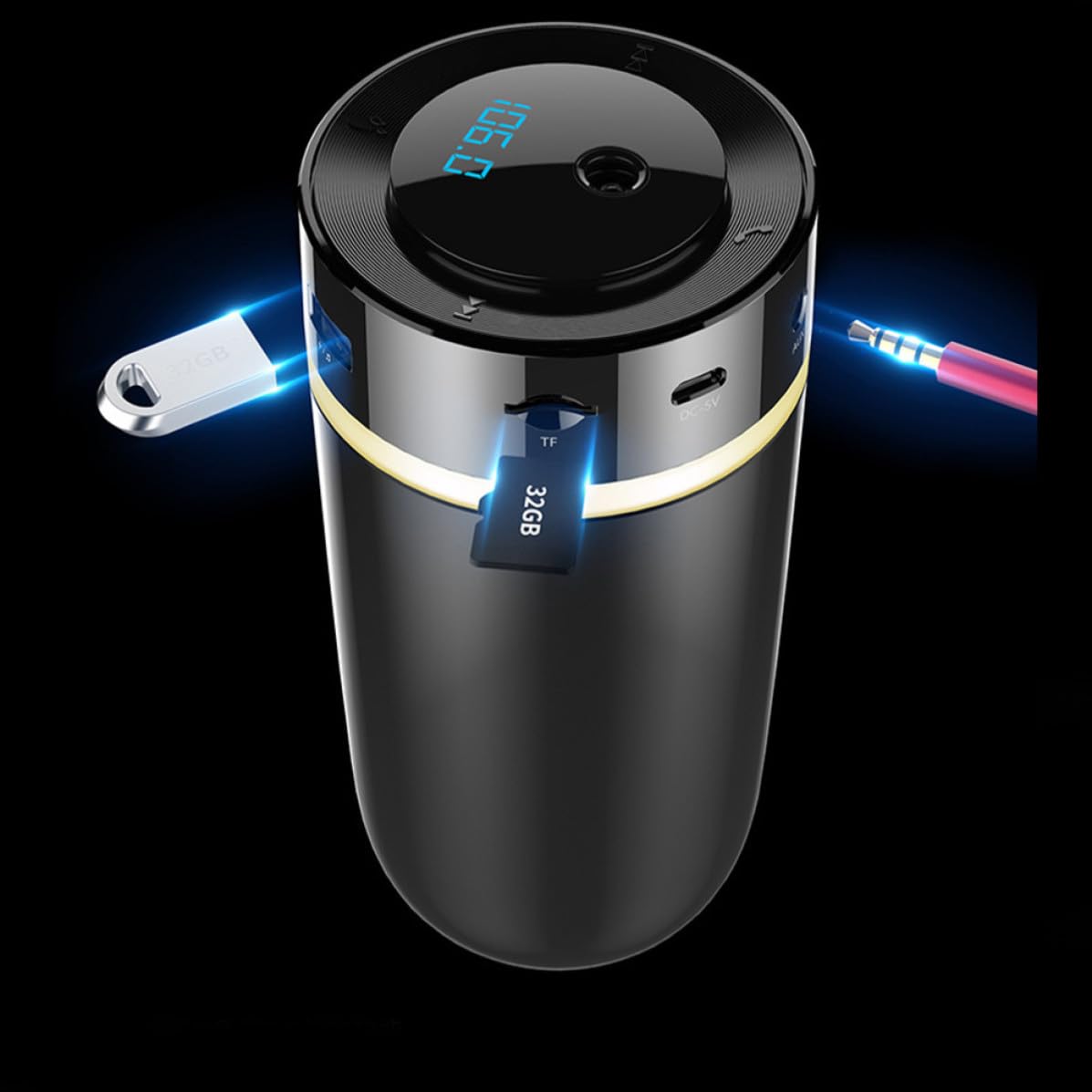 Umidificatore Auto Multifunzione 300ml in Abs Mp3 e Wireless