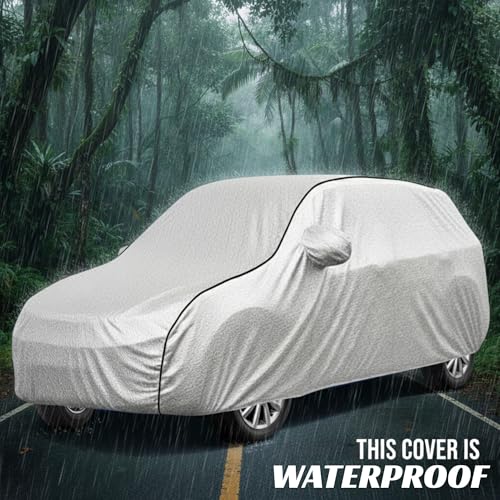 Image of Kayme Compatible with Silver Grand Vitara Car Cover Waterproof Car Body Cover for All Weather Proof & Full Bottom Elastic, Triple Stitching with 100% Nail Proof Cover