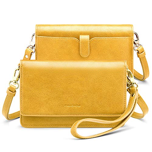 Image of nuoku Women Small Crossbody Bag Cellphone Purse Wallet with RFID Card Slots 2 Straps Wristlet