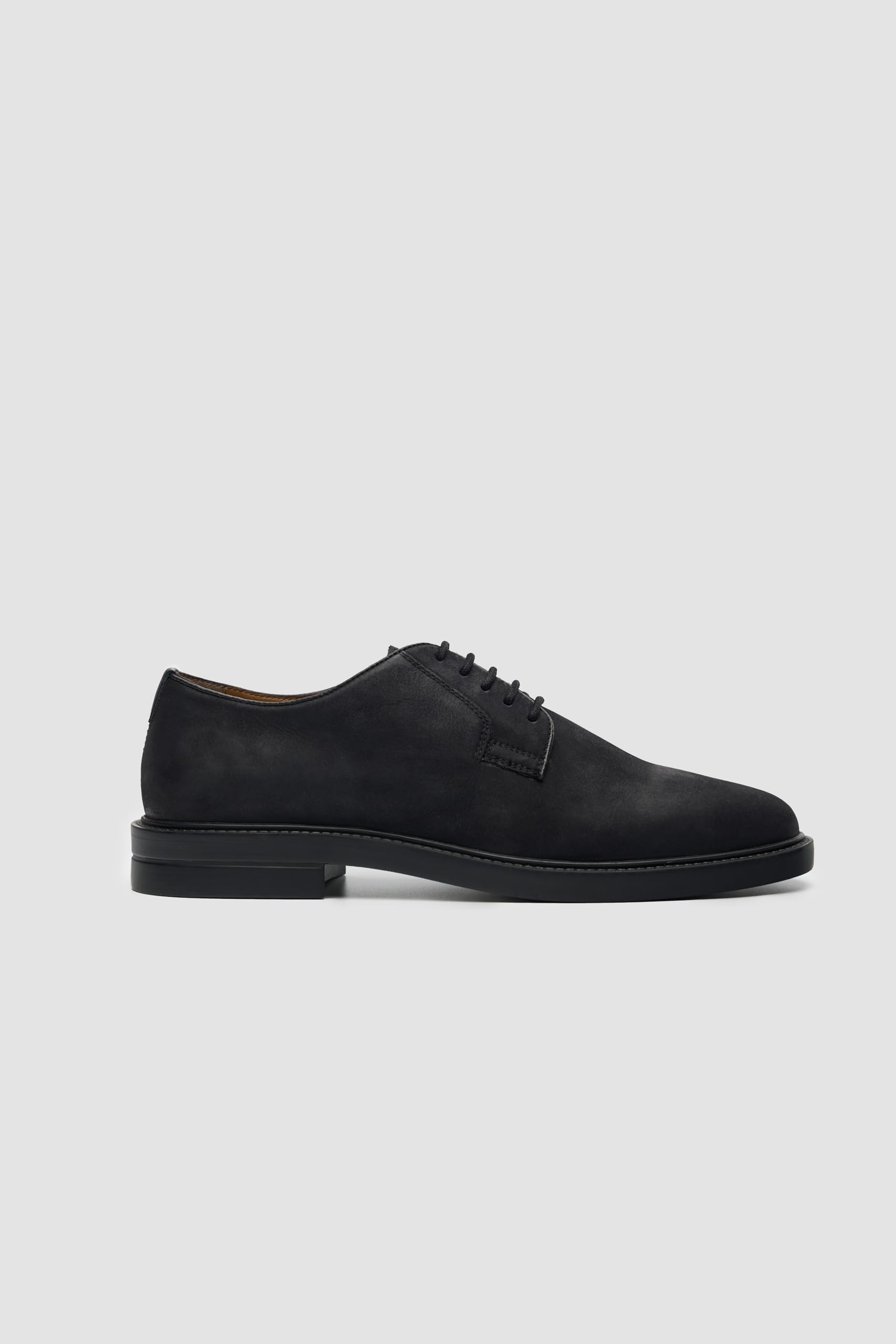 SIRRI Zapatos Derby de Ante Negro para Hombre - Zapatos de Vestir con Cordones y Punta Lisa para Bodas de Negocios