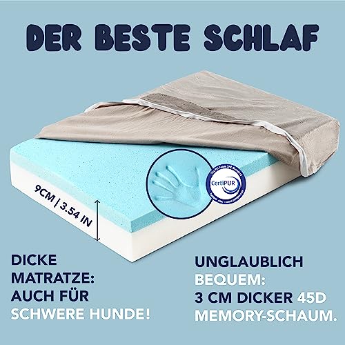 ZENAPOKI Hundebett - S - Orthopädisches Hundekissen für Hunde, Gut die Gelenke - Waschbar Abnehmbare Bezug, 60x40x9cm