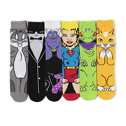 MIZZM Novedad Calcetines para hombre 6 pares de calcetines de Deadpool dibujos animados Bugs Bunny...