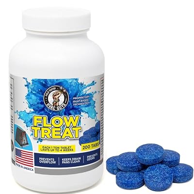 HVAC GUYS &ndash; Flow Treat Tabs - 200 Tablets | AC Drain Line Cleaner | Prevents Odors, Keeps HVAC Drain Pan Clean, Prevents Overflow | One Tablet Lasts up to 4 Weeks