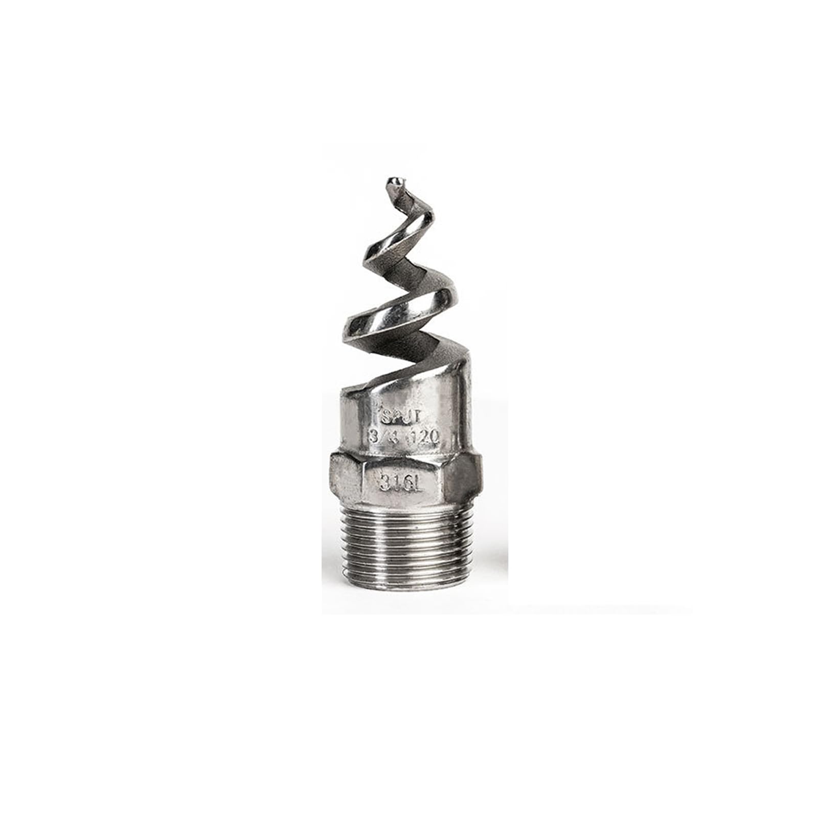 Male Atomization Spiral Nozzle Dust Remove Fitting Stainless Steel Sprinkler for Haze Desulphurization, Spray Cleaning(1/2")