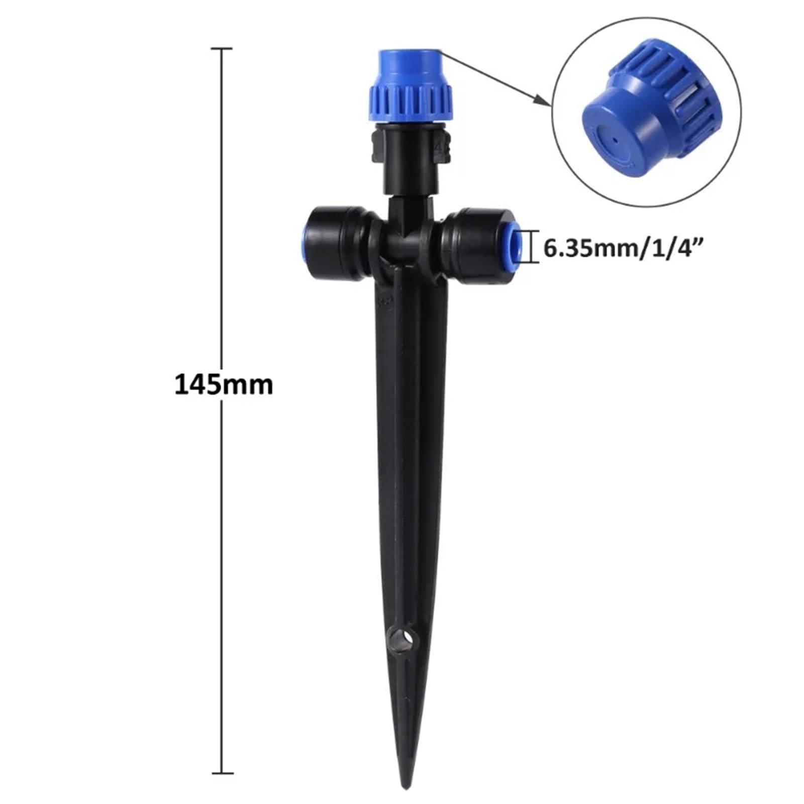 Fournitures de Jardin Goutteur d'irrigation réglable de 1/4" arroseur à 360 degrés Outil d'arrosage Goutte à Goutte Tuyau de 4/7 mm Jardin Cour Serre Fournitures d'irrigation(10 PCS)