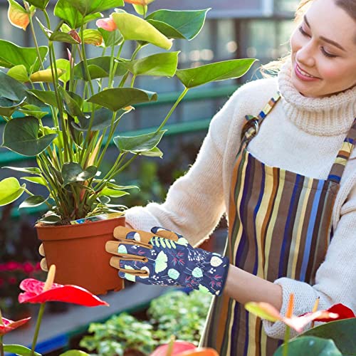 Leather Gardening Gloves For Women, Abrasion Garden Gloves Scratch Resistant Breathable For Weeding, Digging, Planting, Raking & Mowing (Large) #TOP6