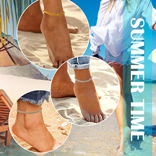 Cuban Link Anklets For Women Stainless Chain Anklet Men Summer Feet Jewelry Foot Bracelet Gold Anklet #TOP2