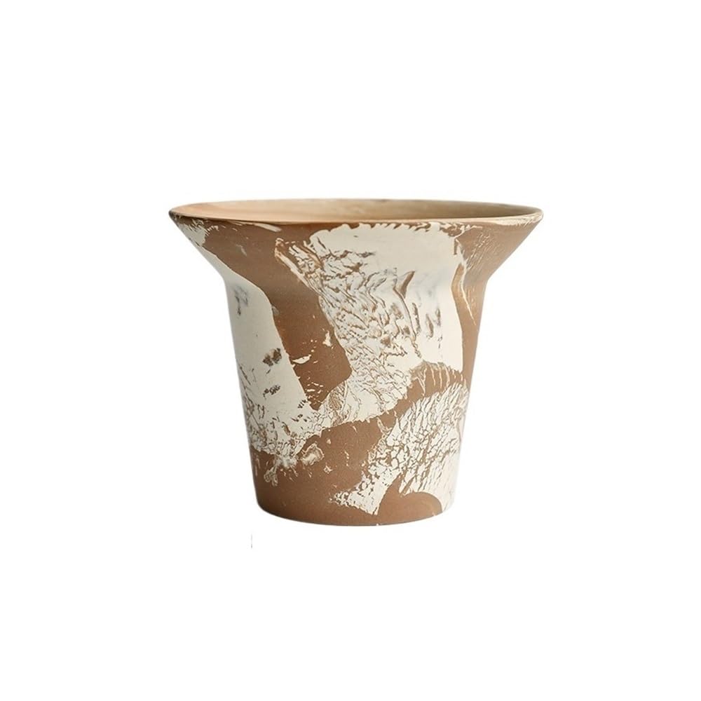 HLHLOP777 Flower Pot 15 * 12cm Plant Pots, Flower Outdoor Indoor, Planters with Drainage Holes House Plants, Succulents, Flowers(Bruin)