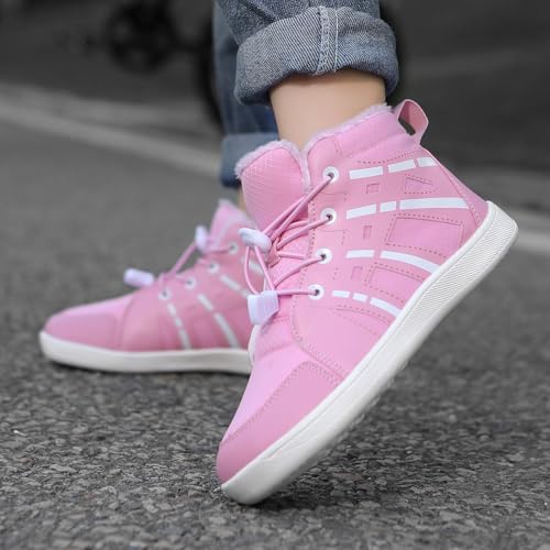 Girls Boots Kids Fall Winter Boots Water Resistant Outdoor Ankle Shoes Non Slip Sole Flat Heel Fur Lined Warm Comfort Walking Boots3