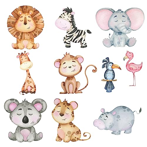 Image of PRETTY UR PARTY Cute Jungle Animals Theme Paper Cutouts for Birthday Parties, Jungle Supplies decor, Wild Birthday Decoration, Cutouts for Classroom, Bedroom -Multicolour (10 pcs)