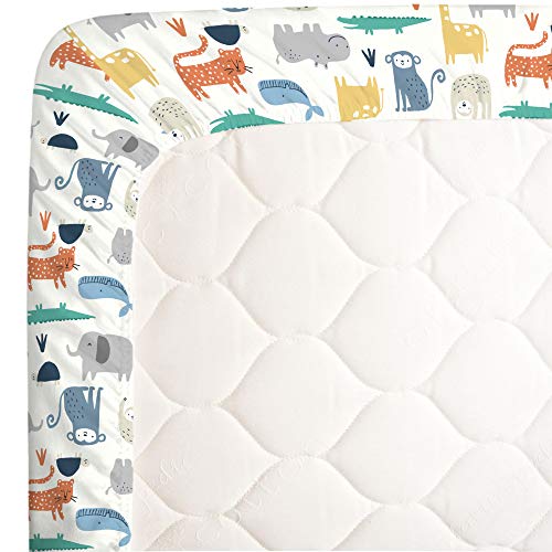 Image of Carter's Colorful Modern Safari Animals Super Soft Fitted Crib Sheet