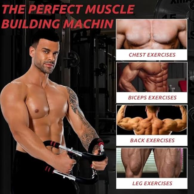 Twister Arm Trainer Arm Shoulder Chest Workout Equipment 30-120lb Adjustable Strength Trainer Chest Trainer for Men and Women Portable Detachable Home Fitness Equipment