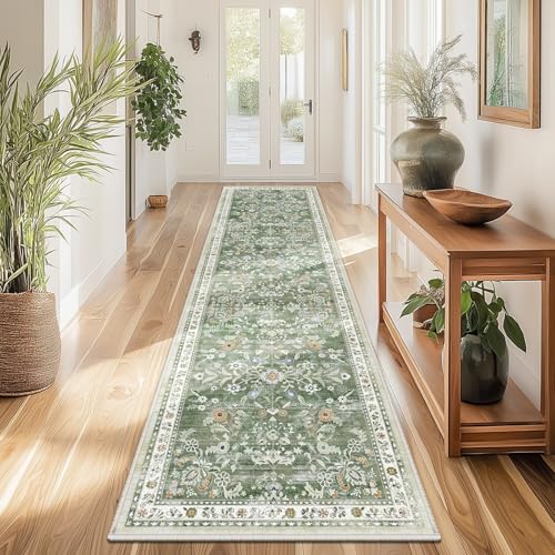 Yamaziot Washable Runner Rug 2x8 – Non Slip Boho Floral