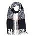 Produktbild SIX Großer kuscheliger warmer Bouclé Schal mit schwarzen creme weißen Karos und rosa Streifen, 60 x 200 cm (705-498)