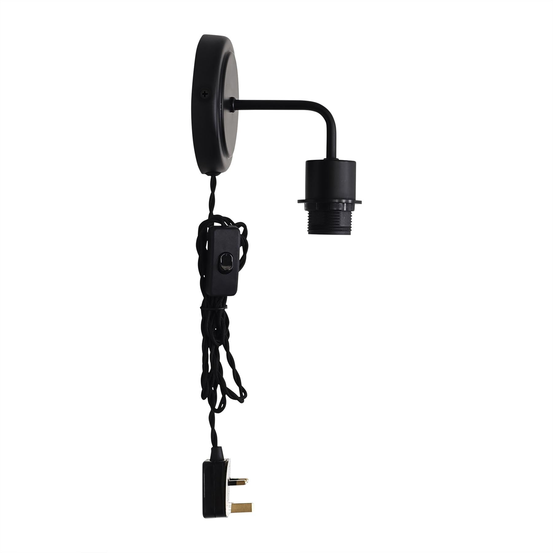 First Choice Lighting TobyBlack Plug In Wall Light Fitting Glass Not Included from B&Q
