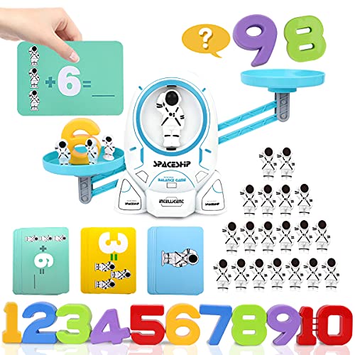 Exclusive Discount 90% Price Nueplay 63PCS Space Balance Math Game, Kids STEM Montessori Balance Number Counting Toys Educational Kindergarten Preschool Early Learning Toy Set, Ideal Children Kid Birthday Gift for Boys & Girls