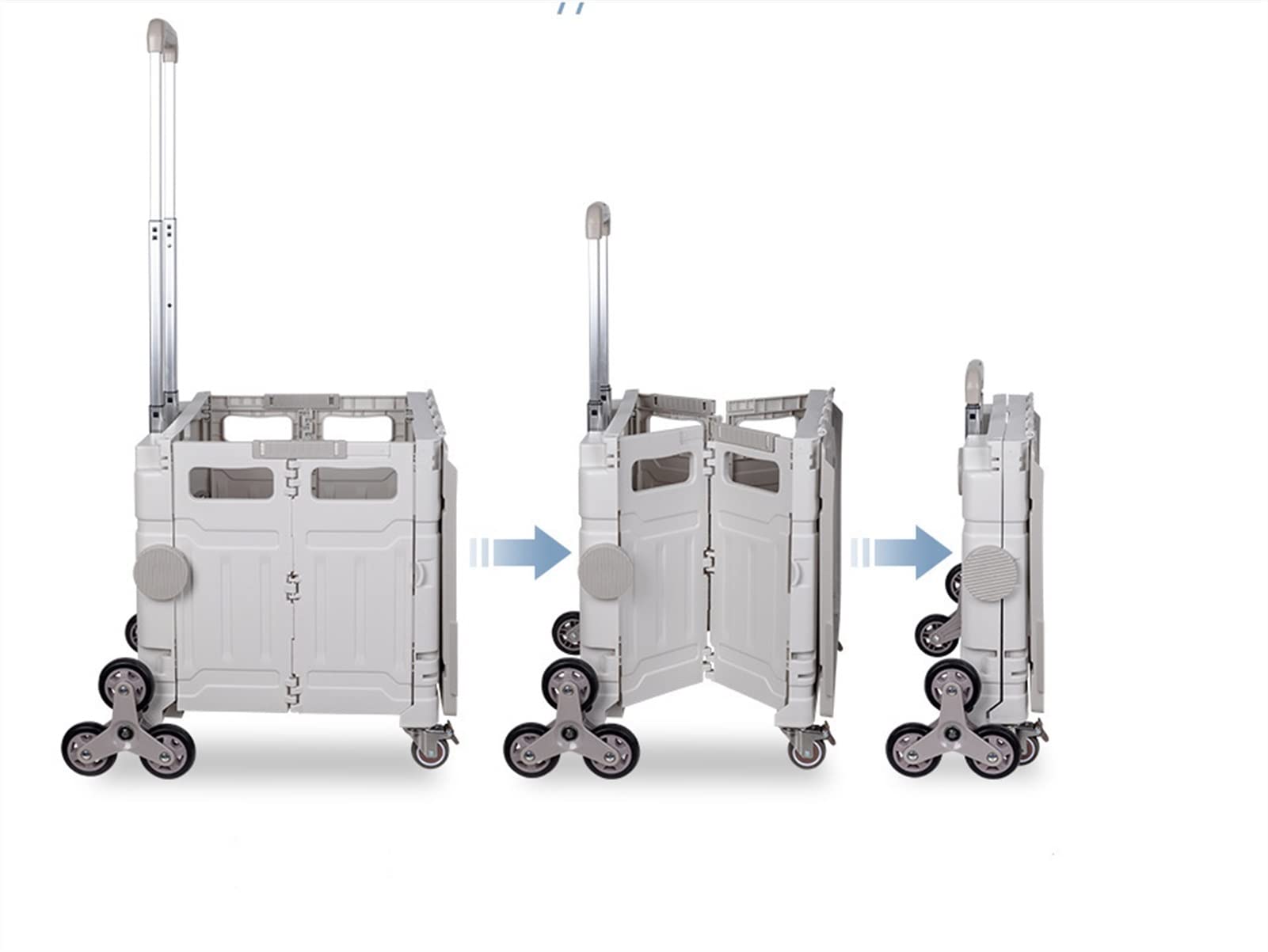 8 ruote pieghevole carrello della spesa, scalata carrello della spesa, carrello della spesa, può adattarsi al bagagliaio dell'auto (colore: grigio)