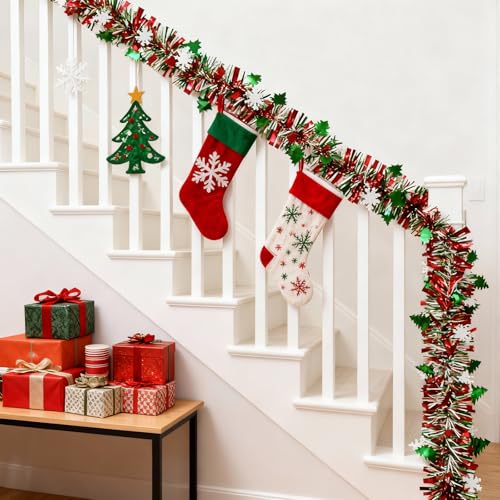 ZZOWDIW 4.5m Künstliche Weihnachtsgirlande, Weihnachtsbaum Girlande...