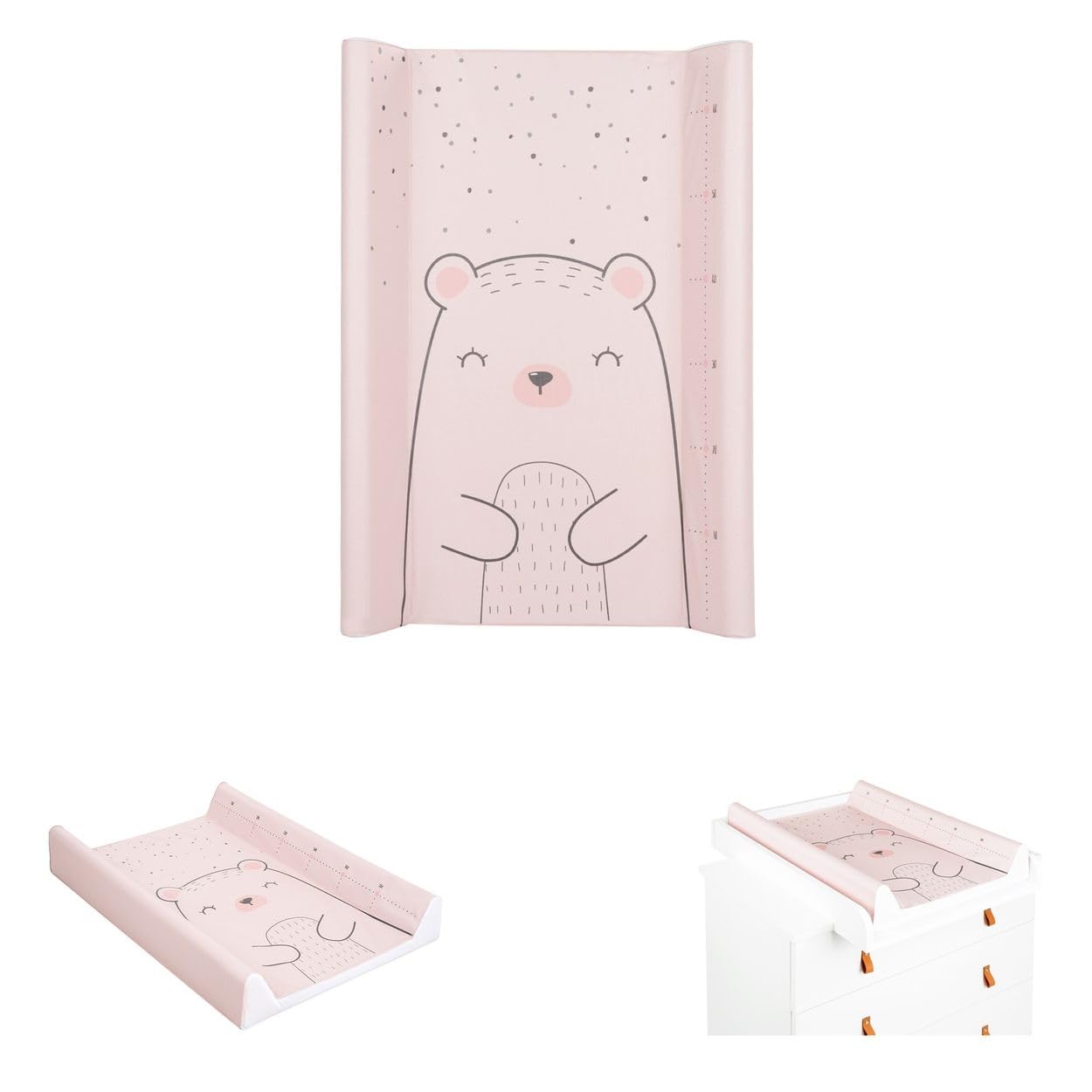 Fasciatoio Kikkaboo Morbido PVC 70x50cm bordo rialzato rivestimento impermeabile, colorazione:rosa rosato