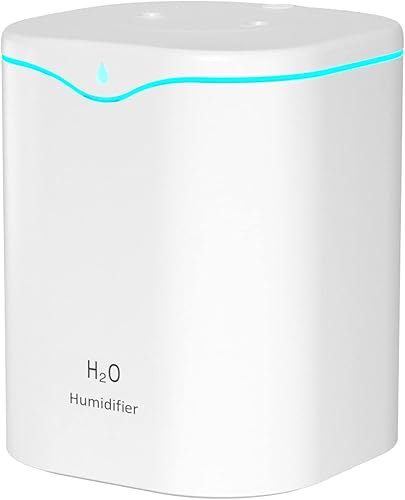 Miniatura 1 de YUHOME Humidificadores de doble pulverización de 2L con luz LED, humidificador de apagado automático de niebla fría, humidificadores de escritorio