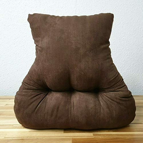 Image of Snugglemore Back Support Lumbar Cushion Faux Suede Pain Relief Armchair Car Office (Brown)