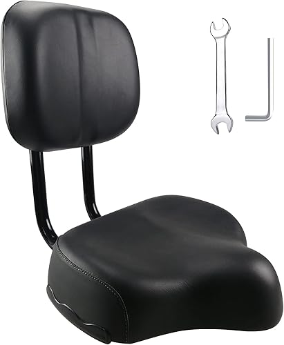 Sibosen Asiento de bicicleta cómodo de gran tamaño, compatible con Peloton, cojín acolchado de espuma viscoelástica ancha para bicicleta Cruiser,
