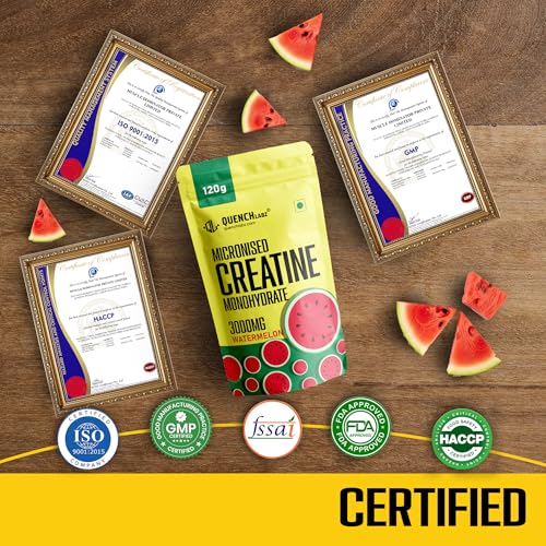 Image of Creatine Powder 3000 mg | Mircronized Creatine Monohydrate | Creatine Monohydrate 120g (Pack of 3) for For Lean Pump and Volumization | Gym Supplement for Men for Pump and Strenght - Watermelon Powder - 120 Servings