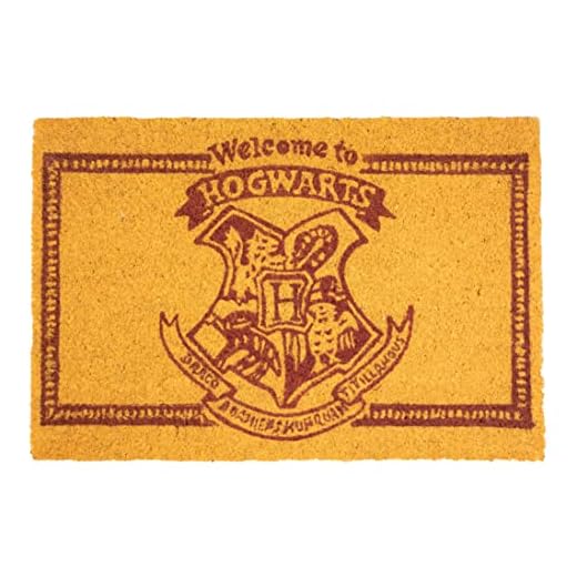 SD TOYS - Felpudo Entrada Harry Potter, de Fibra de Coco y Vinilo Antideslizante, Amarillo, 60 x 40 cm