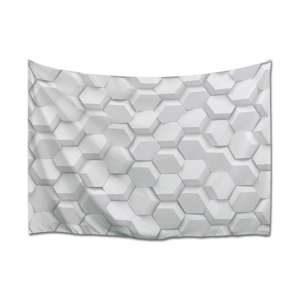 Tapisserie murales géométrique 3D en tissu blanc hexagonal A.Monamour pour salon