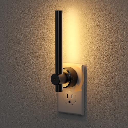 Image of JandCase Night Light, Night Lights Plug into Wall with Dusk to Dawn Sensor, 330 Rotatable Plug, 0-100LM Dimmable Light Bar for Vanity Bedroom Bathroom, 1 Pack