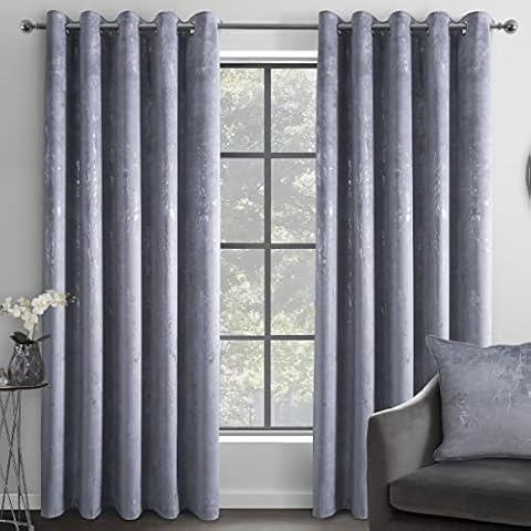 Sleepdown Marble Effect Blackout Curtains - Grey Cover