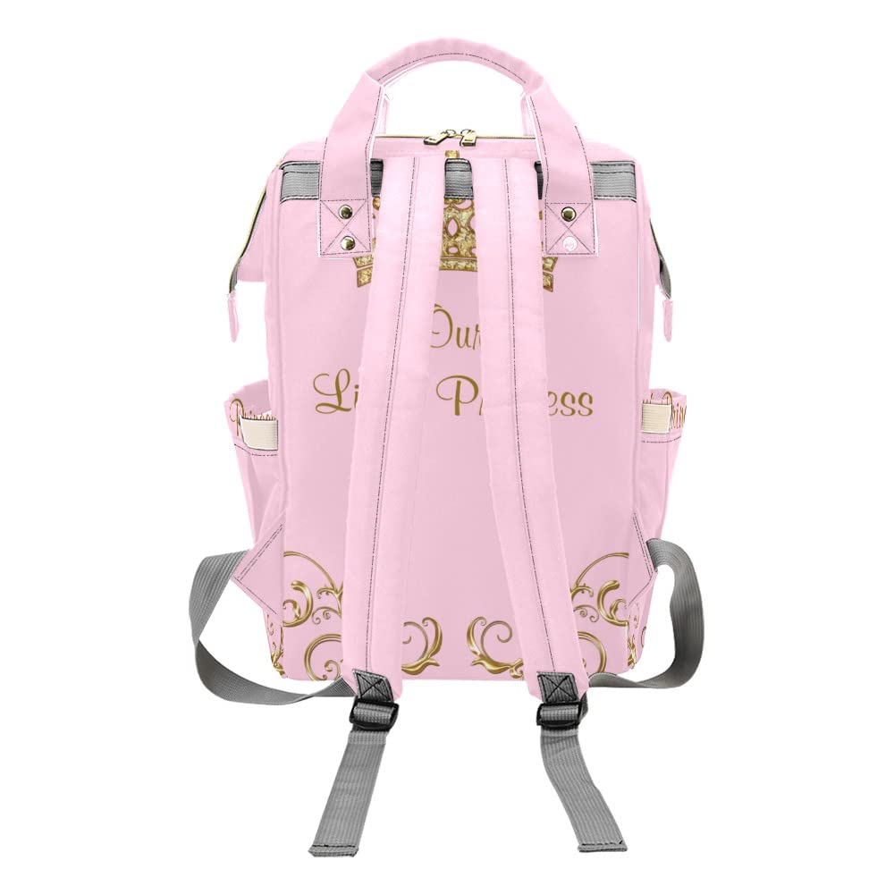 Grandkli Our Little Princess Personalized Diaper Bag Multi-Function Backpack Nappy Bag Travel DayPack for Unisex, One Size