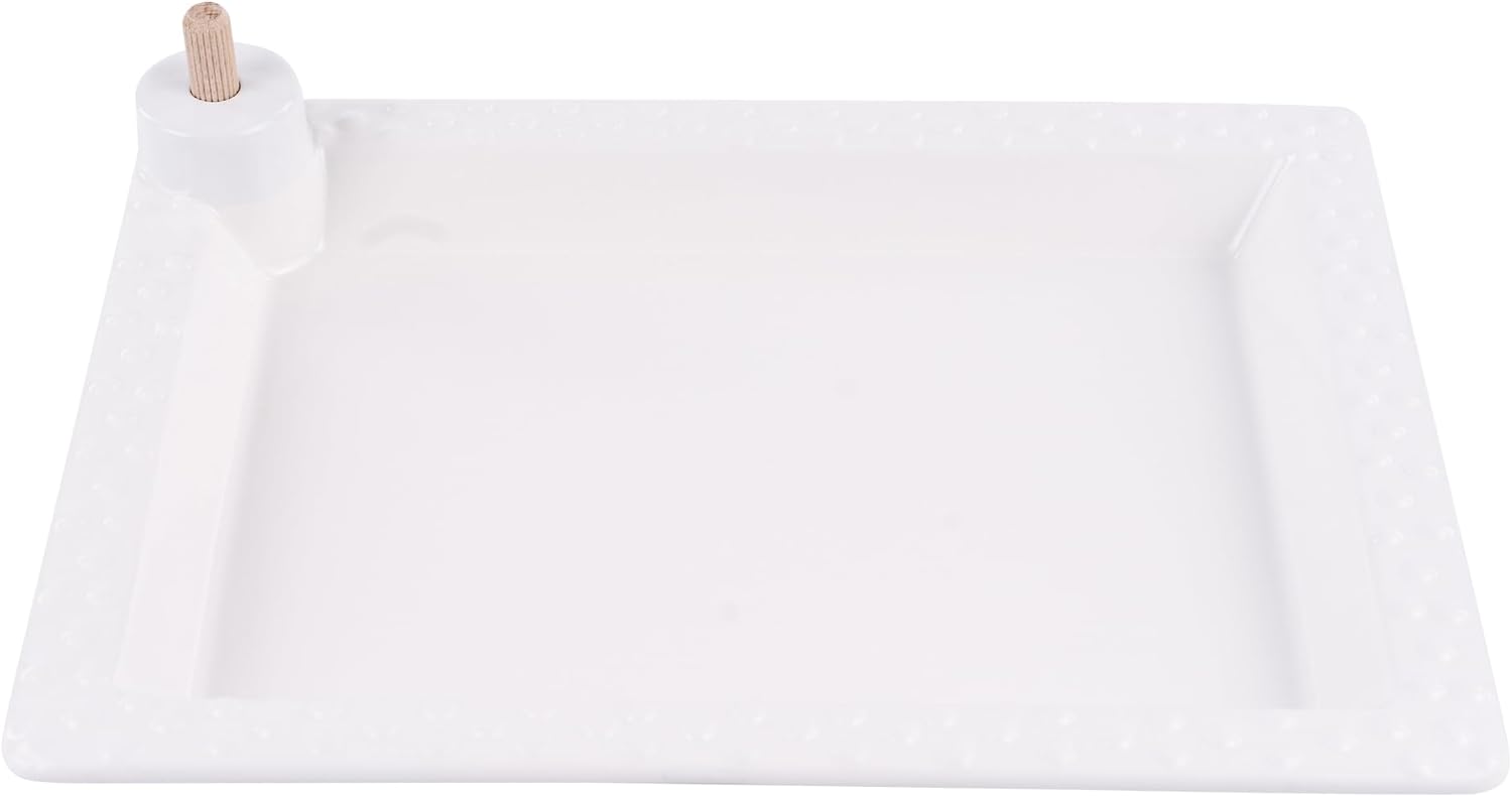 Glory Haus White Serving Tray 12" x 9" Ceramic