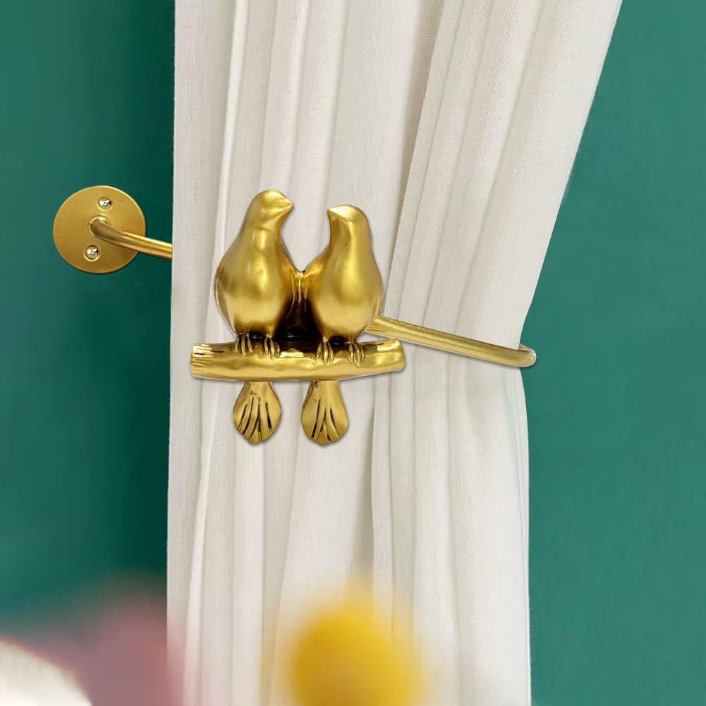 金色の鳥と花の金属製ウォールフック Amazon｜WAYUTO バードカーテンホールドバック 壁取り付けカーテンタイ