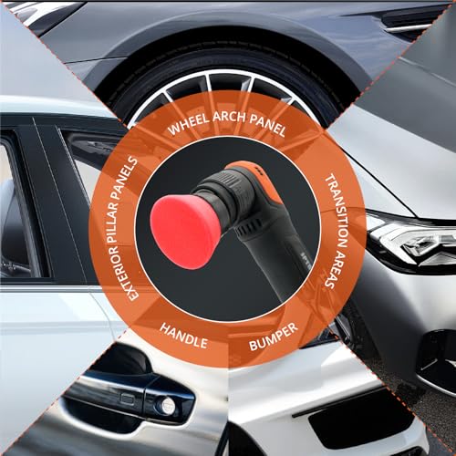 Image of SPTA Red T10 Mini Ultra-Fine Finishing Foam Polishing Pads, 5Pcs 2inch /50mm Sponge Polishing Buffing Pads, Car Foam Detail Polishing Pad Kit for Car Detail Polishing, Small Area Polishing -FPTSS2R
