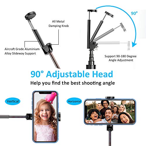 Vproof Monopod Selfie Stick Bluetooth, Lightweight Aluminum All In One Extendable Selfie Sticks Compact Design, Compatible With Iphone 14 Pro Max/14 Pro/14/14 Plus/13 Pro Max/13 Pro/13, Galaxy S22 #TOP5