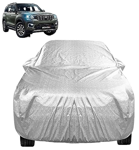 Image of Auto Hub Waterproof Car Cover Compatible with Mahindra Scorpio-N with Mirror Pocket, Soft Cotton Lining, Waterproof Scorpio-N Car Cover- Metallic Silver