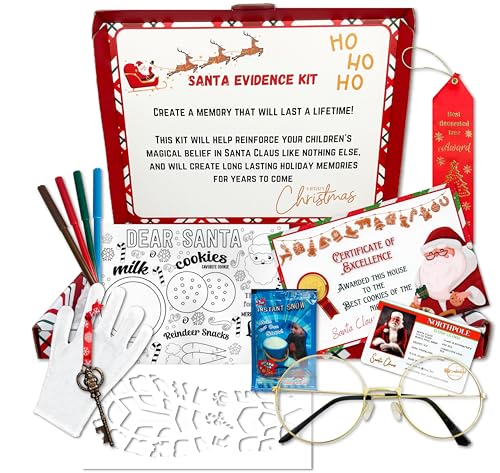 Santa Evidence Kit - Proof Santa, Santa License, Santa Key, Santa Footprints, Best cookies award. Kids Christmas Eve. Santa Certificate. Christmas decorations