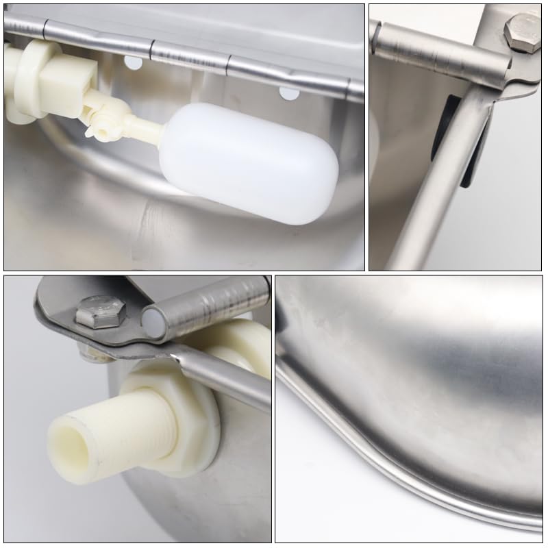Bokon Automatischer Wassernapf 4-teilig – Edelstahl, Mit Schwimmer, Für Pferde, Hunde, Ziegen, Schweine