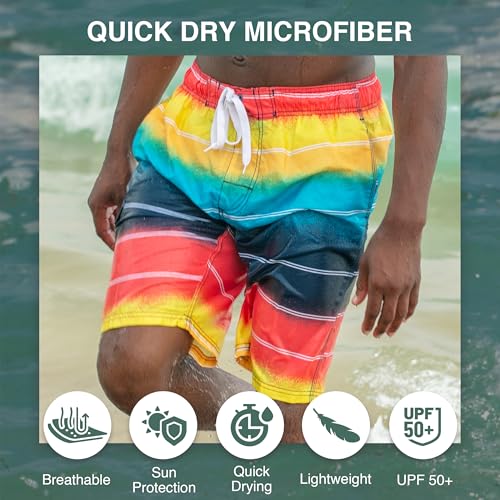 Image of Kanu Surf Men's Big Viper Extended Size Stripe Swim Trunk