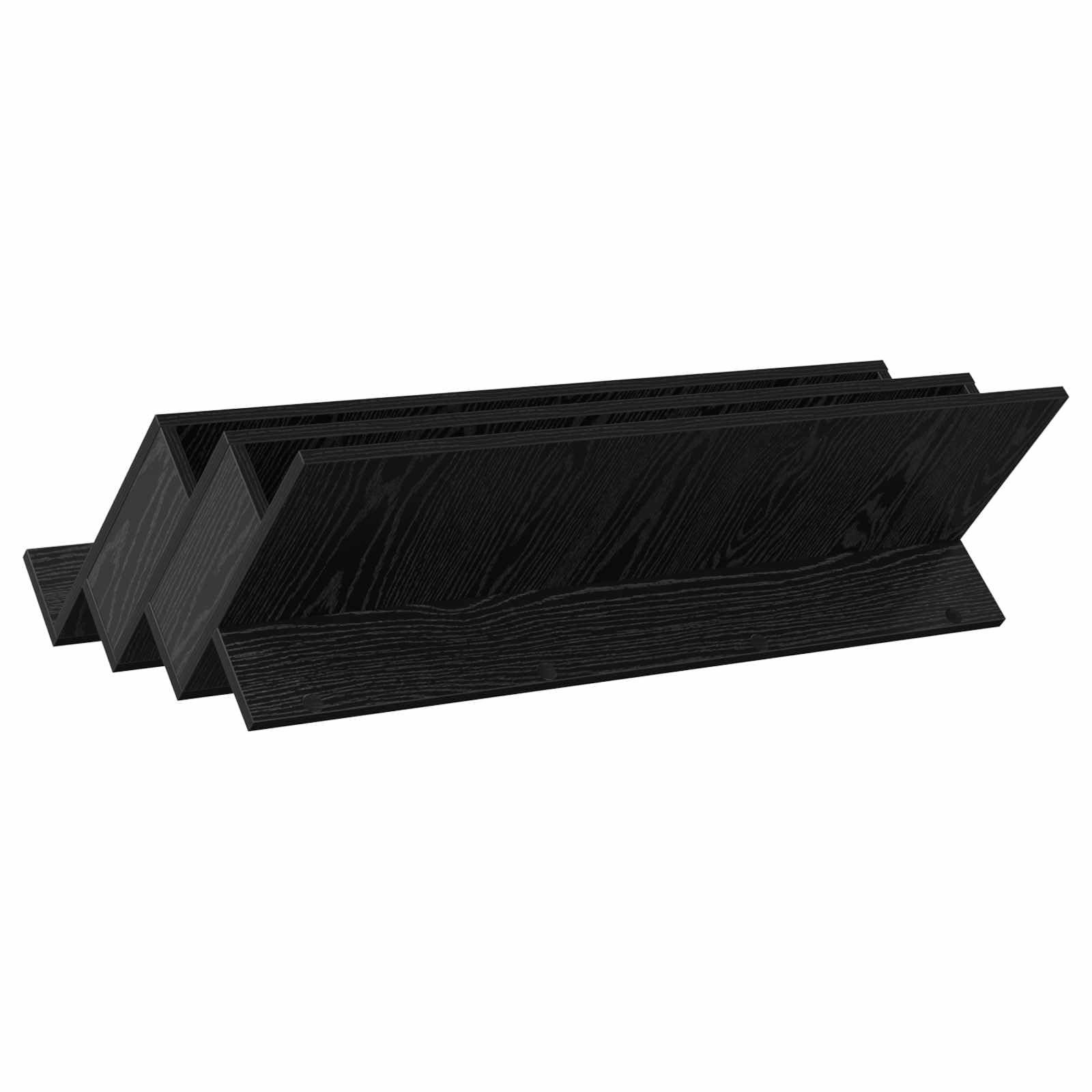 Regał na magazynek z regałem w kolorze czarnym o wyglądzie dębu, 90 x 53 x 28,5 cm, materiał drewnopochodny z 3 półkami, wszechstronne przechowywanie do salonu, biura, korytarza, kącika do