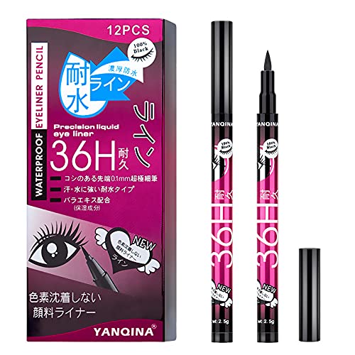 Eyeliner líquido negro de larga duración y resistente al agua