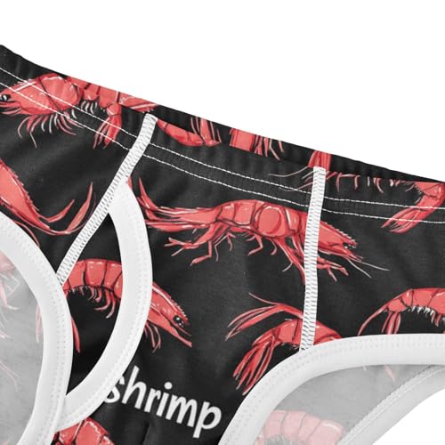 Wusikd Red Shrimp Boys' Underwear Cotton Black Boys Briefs Soft Toddler Underwear 2T4