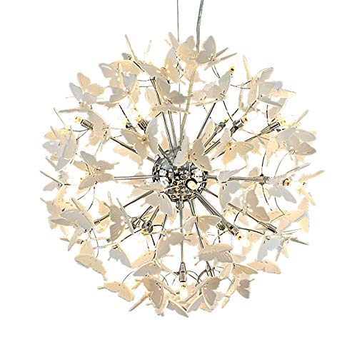 Lustre en cristal papillon moderne blanc pour illuminer et agrandir visuellement votre chambre