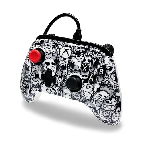 Image of PowerA Advantage Plus Wired Controller for Xbox Series X|S - Sketch Riot, officially licensed, adjustable height thumbsticks, hall effect, mappable buttons, works with Xbox One and Windows 10 /11 PC (Amazon Exclusive)