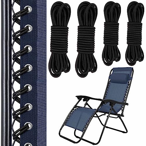 Bomtop 4 Pièces Remplacement élastiques, Universels Inclinables Lacets Élastiques, Elastique pour transat, Corde de Rechange pour Chaise à Gravité Zéro,...