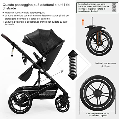 Belecoo Passeggino Travel System Trio Set, dalla